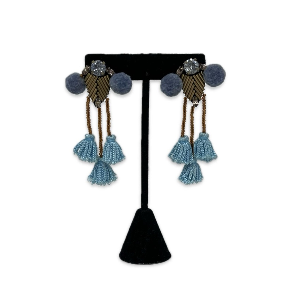 ✨Mignonne Gavigan✨Vintage Blue Pom Pom Earrings